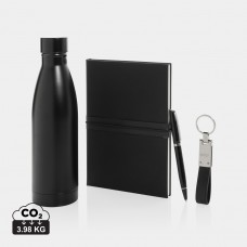 Kit presente de caderno capa dura com caneta garrafa Swiss Peak 